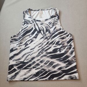 Balance Collection Black Painted Animal Crop Top Tank Large